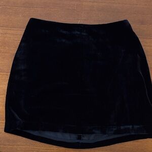 Reformation Black Velvet Mini Skirt